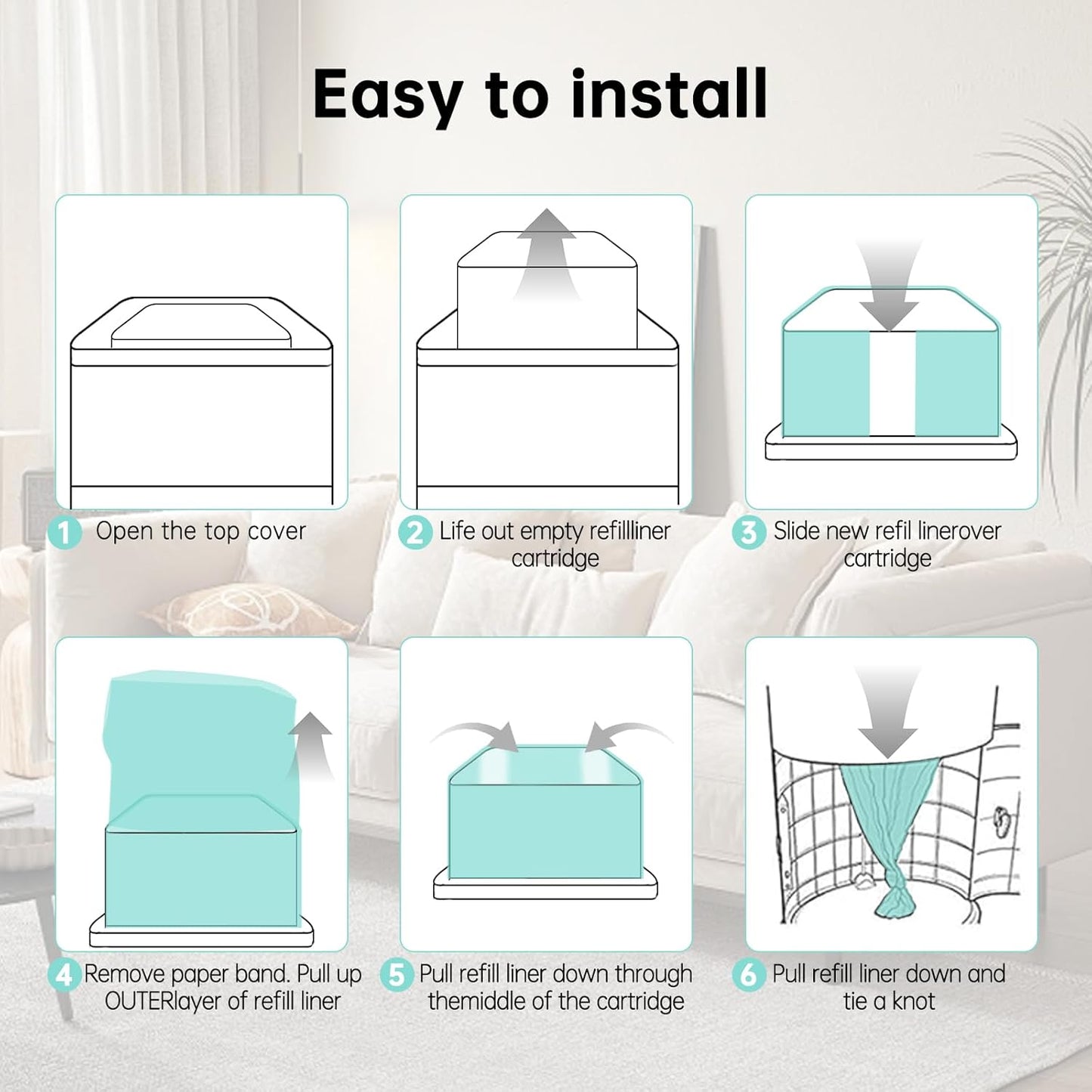 Korbell Compatible Nappy Bin refill 16 litre